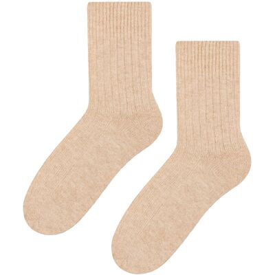 Steven - 1 Paar Dames Wol Jurk Sokken - Thermische Gebreide Sokken voor Winter - Beige 40 - 42 Steven - 1 Paar Dames Wol Jurk Sokken - Thermische Gebreide Sokken voor Winter - Beige 40 - 42