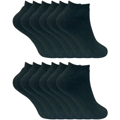 Sock Snob 12 paar laag uitgesneden wintersokken voor dames - Zwart 37 - 42 Sock Snob 12 paar laag uitgesneden wintersokken voor dames - Zwart 37 - 42