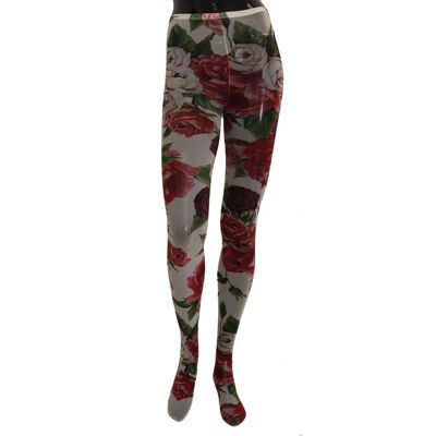 Dolce & Gabbana Dames Witte Bloemenprint Panty Nylon Kousen M Dolce & Gabbana Dames Witte Bloemenprint Panty Nylon Kousen M