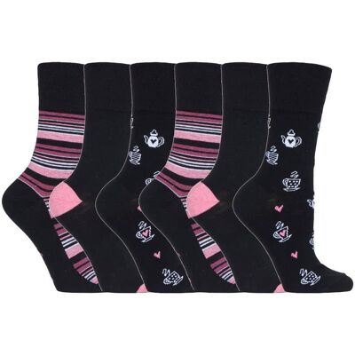 Gentle Grip 6 paar sokken zonder elastiek damessokken met zachte grip - GG171 37 - 42 Gentle Grip 6 paar sokken zonder elastiek damessokken met zachte grip - GG171 37 - 42