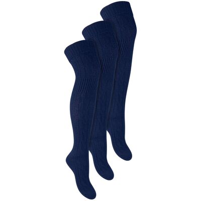 Steven - Dames 3 Paar Over Knie Wol Sokken Multipack Vrouwen Lange Sokken - Blauw Steven - Dames 3 Paar Over Knie Wol Sokken Multipack Vrouwen Lange Sokken - Blauw