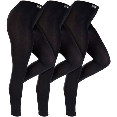 THMO - 3 Paar Dames Thermoleggings Winter Warme Voetloze Panty's voor Vrouwen - Zwart L THMO - 3 Paar Dames Thermoleggings Winter Warme Voetloze Panty's voor Vrouwen - Zwart L