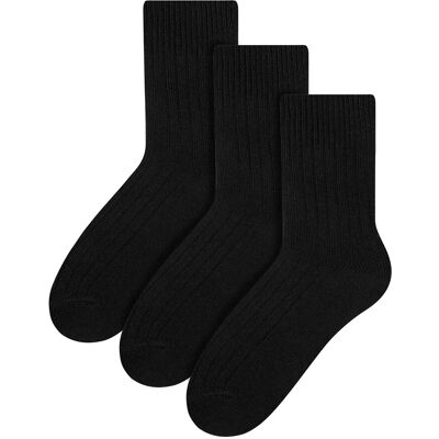 Steven - 3 Paar Multipack Dames Wol Gebreide Sokken Warme Kousen Jurk Sokken - Zwart 40 - 42 Steven - 3 Paar Multipack Dames Wol Gebreide Sokken Warme Kousen Jurk Sokken - Zwart 40 - 42