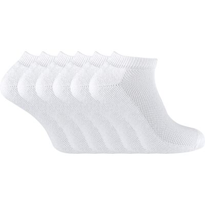 Sock Snob 6 paar sneakersokken van bamboe/biologisch katoen - Wit 37-39.5 Sock Snob 6 paar sneakersokken van bamboe/biologisch katoen - Wit 37-39.5