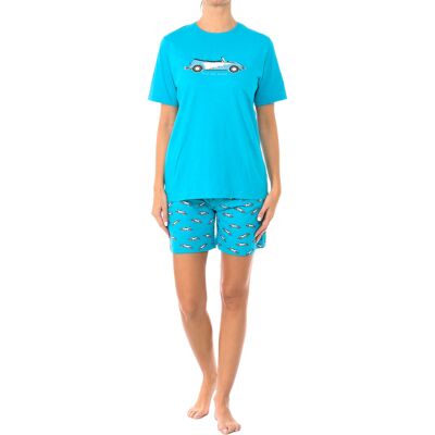 Kisses&Love Zomerse pyjama KL40000 met korte mouwen voor dames L Kisses&Love Zomerse pyjama KL40000 met korte mouwen voor dames L