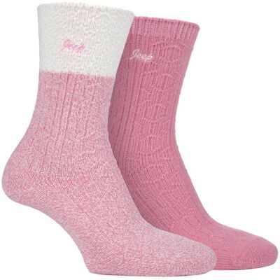 Jeep - Set van 2 superzachte sokken voor wandelschoenen voor dames - Crème / Roos 37-39.5 Jeep - Set van 2 superzachte sokken voor wandelschoenen voor dames - Crème / Roos 37-39.5