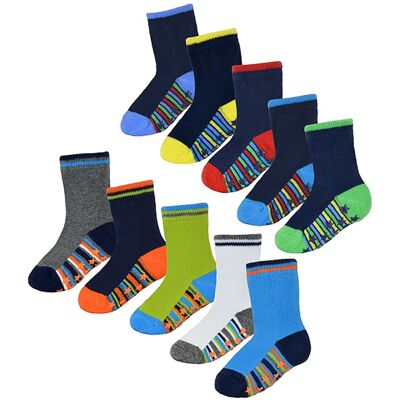 Sock Snob 10 paar antislip katoenen babysokken voor jongens met sterren - Stijl 1 6-12M / 63-80cm Sock Snob 10 paar antislip katoenen babysokken voor jongens met sterren - Stijl 1 6-12M / 63-80cm