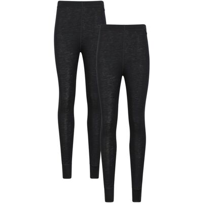 Mountain Warehouse Dames/Dames Merino Wol Base Layer Onderbroek (Set van 2) (Zwart) 34 Mountain Warehouse Dames/Dames Merino Wol Base Layer Onderbroek (Set van 2) (Zwart) 34