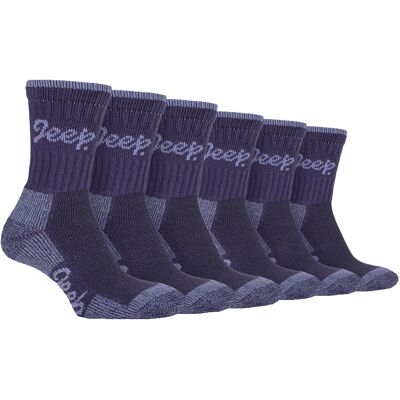JEEP 6 paar katoenen ademende wandelsokken voor dames - Lila / Paars 37 - 42 JEEP 6 paar katoenen ademende wandelsokken voor dames - Lila / Paars 37 - 42