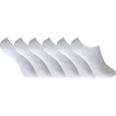 Sock Snob Set van 6 bamboe invisible trainersvoering voor dames - Wit 37-39.5 Sock Snob Set van 6 bamboe invisible trainersvoering voor dames - Wit 37-39.5