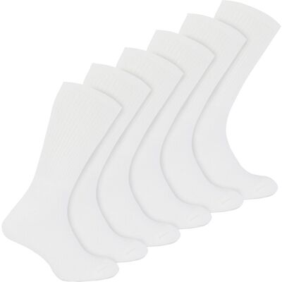 Sock Snob - 6 Paar Multipack Jongens Bamboe Sport Sokken Crew Kinderen Sokken - Wit 31.5 - 36 Sock Snob - 6 Paar Multipack Jongens Bamboe Sport Sokken Crew Kinderen Sokken - Wit 31.5 - 36