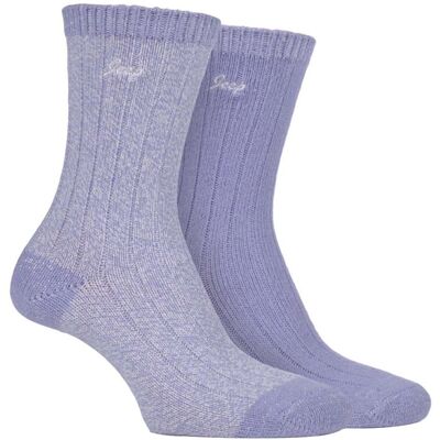 Jeep - Set van 2 superzachte sokken voor wandelschoenen voor dames - Lila / Crème 37-39.5 Jeep - Set van 2 superzachte sokken voor wandelschoenen voor dames - Lila / Crème 37-39.5