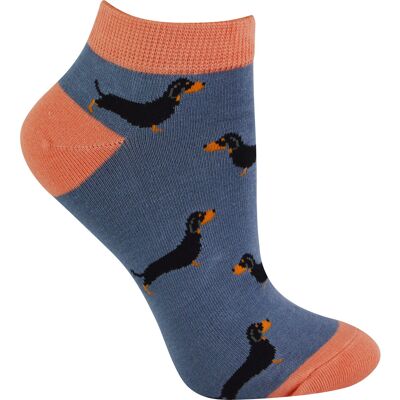 Miss Sparrow - Dames Bamboe Trainer Sokken - Worsthonden (Blauw) 37-40 Miss Sparrow - Dames Bamboe Trainer Sokken - Worsthonden (Blauw) 37-40