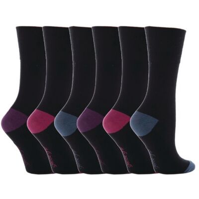 Gentle Grip Dames Sokken - 6 Paar - Zwart Katoen - Maat UK 4-8 Gentle Grip Dames Sokken - 6 Paar - Zwart Katoen - Maat UK 4-8