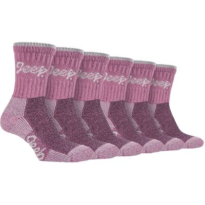 JEEP 6 paar katoenen ademende wandelsokken voor dames - Rose / Cream 37 - 42 JEEP 6 paar katoenen ademende wandelsokken voor dames - Rose / Cream 37 - 42