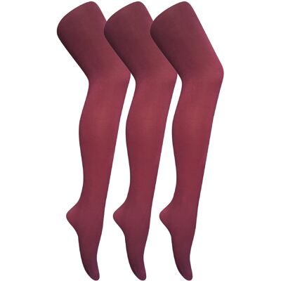 Sock Snob 3 paar dames gekleurde ondoorzichtige 80 denier panty's - Bordeaux M Sock Snob 3 paar dames gekleurde ondoorzichtige 80 denier panty's - Bordeaux M
