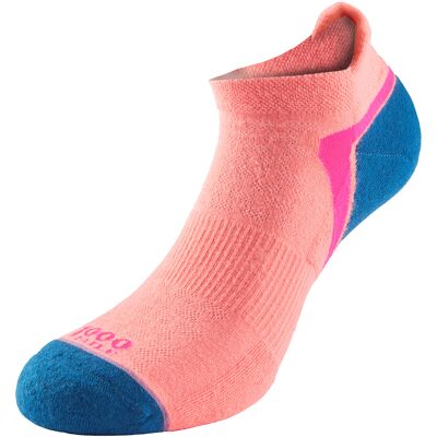 1000 Mile Socks 1000 Mile - Dames Enkele Laag Actieve Sport Ademend Enkel Sokken - Perzik / Blauwgroen 40 - 42 1000 Mile Socks 1000 Mile - Dames Enkele Laag Actieve Sport Ademend Enkel Sokken - Perzik / Blauwgroen 40 - 42