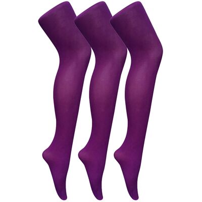 Sock Snob 3 paar dames gekleurde ondoorzichtige 80 denier panty's - Keizerlijk Paars L Sock Snob 3 paar dames gekleurde ondoorzichtige 80 denier panty's - Keizerlijk Paars L