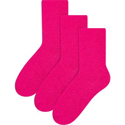 Steven - 3 Paar Multipack Dames Wol Gebreide Sokken Warme Kousen Jurk Sokken - Roze Steven - 3 Paar Multipack Dames Wol Gebreide Sokken Warme Kousen Jurk Sokken - Roze