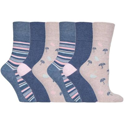 Gentle Grip 6 paar sokken zonder elastiek damessokken met zachte grip - GG170 37 - 42 Gentle Grip 6 paar sokken zonder elastiek damessokken met zachte grip - GG170 37 - 42