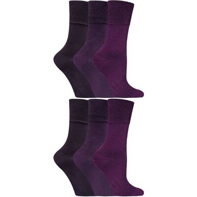 Gentle Grip - 6 paar diabetische damessokken - Paars 38 37 - 42 Gentle Grip - 6 paar diabetische damessokken - Paars 38 37 - 42