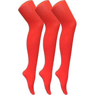 Sock Snob 3 paar dames gekleurde ondoorzichtige 80 denier panty's - Vuur Rood L Sock Snob 3 paar dames gekleurde ondoorzichtige 80 denier panty's - Vuur Rood L