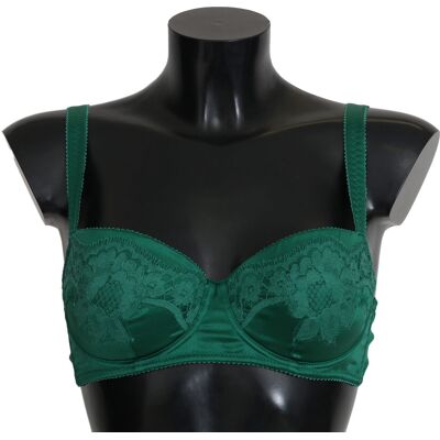 Dolce & Gabbana Groene Zijde Stretch Bloemen Kant Bh Ondergoed S Dolce & Gabbana Groene Zijde Stretch Bloemen Kant Bh Ondergoed S