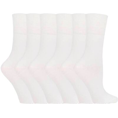 Gentle Grip Dames Niet Elastische Sokken - Wit - Katoen - 6 Paar - UK 4-8 Gentle Grip Dames Niet Elastische Sokken - Wit - Katoen - 6 Paar - UK 4-8
