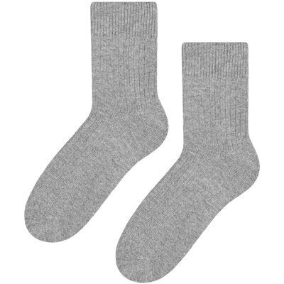 Steven - Heren Wol Kousen 1 Paar - Warme Gebreide Ribbel Kousen voor de Winter - Lichtgrijs 40 - 42 Steven - Heren Wol Kousen 1 Paar - Warme Gebreide Ribbel Kousen voor de Winter - Lichtgrijs 40 - 42
