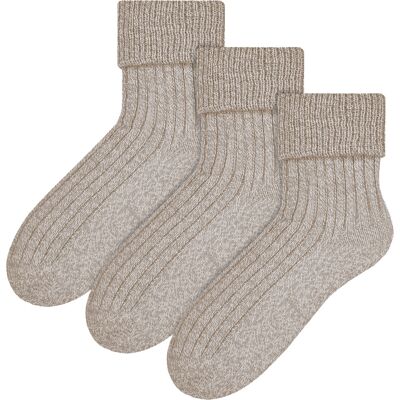 Steven - 3 Paar Dames Wol Bed Sokken Luxe Lichtgewicht Warme Lounge Sokken - Beige Steven - 3 Paar Dames Wol Bed Sokken Luxe Lichtgewicht Warme Lounge Sokken - Beige