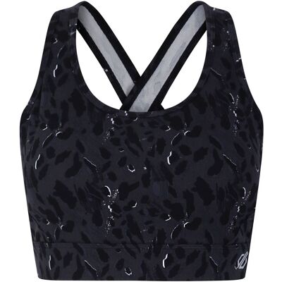 Dare 2B Dames/Dames Swift II Sportbeha met dierenprint (Zwart) XS Dare 2B Dames/Dames Swift II Sportbeha met dierenprint (Zwart) XS