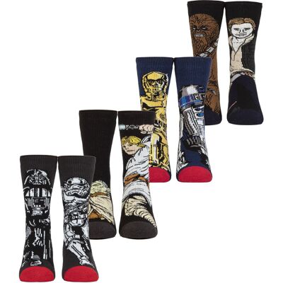 Heat Holders Lite 4 paar warme Star Wars-sokken voor kinderen - Star Wars 27 - 29 Heat Holders Lite 4 paar warme Star Wars-sokken voor kinderen - Star Wars 27 - 29