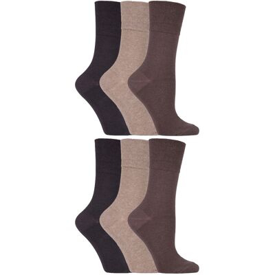 Gentle Grip - 6 paar diabetische damessokken - Brown 39 37 - 42 Gentle Grip - 6 paar diabetische damessokken - Brown 39 37 - 42