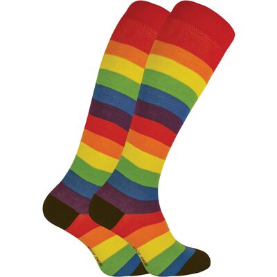 Sock Snob Set van 2 kniehoge bamboesokken met patroon voor dames - Regenboog 37-39.5 Sock Snob Set van 2 kniehoge bamboesokken met patroon voor dames - Regenboog 37-39.5