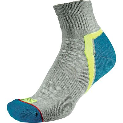 1000 Mile Socks 1000 Mile - Dames Actieve Kwart Repreve Ademend Sokken Met Platte Teennaad - Zilver / Teal 1000 Mile Socks 1000 Mile - Dames Actieve Kwart Repreve Ademend Sokken Met Platte Teennaad - Zilver / Teal
