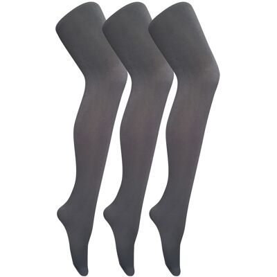 Sock Snob 3 paar dames gekleurde ondoorzichtige 80 denier panty's - Houtskool L Sock Snob 3 paar dames gekleurde ondoorzichtige 80 denier panty's - Houtskool L