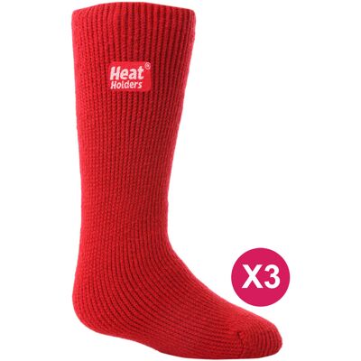 Heat Holders - Set van 3 thermo wintersokken voor kinderen - Rood 43 - 45 Heat Holders - Set van 3 thermo wintersokken voor kinderen - Rood 43 - 45