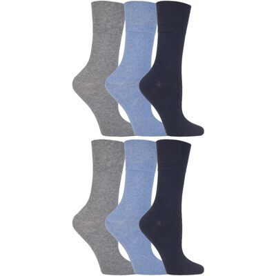 Gentle Grip - 6 paar diabetische damessokken - Blauw 37 - 42 Gentle Grip - 6 paar diabetische damessokken - Blauw 37 - 42