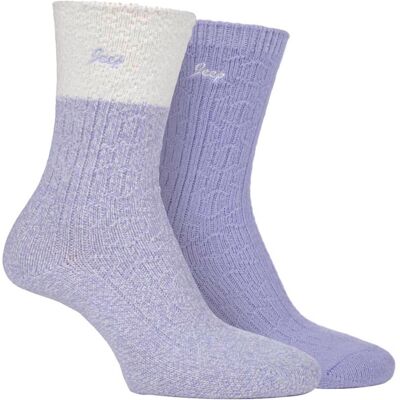 Jeep - Set van 2 superzachte sokken voor wandelschoenen voor dames - Crème / Lila 37-39.5 Jeep - Set van 2 superzachte sokken voor wandelschoenen voor dames - Crème / Lila 37-39.5