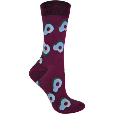 Sock Snob Dames nieuwe katoenen sokken met fruitpatroon - Avocado 37-39.5 Sock Snob Dames nieuwe katoenen sokken met fruitpatroon - Avocado 37-39.5