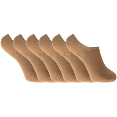Sock Snob Set van 6 bamboe invisible trainersvoering voor dames - Beige 37-39.5 Sock Snob Set van 6 bamboe invisible trainersvoering voor dames - Beige 37-39.5