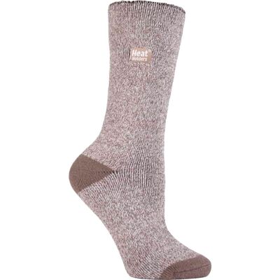 Heat Holders Lite - Dunne dameswinter thermosokken - Bruin / Crème - UK 4-8 - Thermosokken Heat Holders Lite - Dunne dameswinter thermosokken - Bruin / Crème - UK 4-8 - Thermosokken