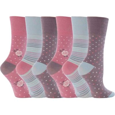 Gentle Grip 6 paar sokken zonder elastiek damessokken met zachte grip - GG01 37 - 42 Gentle Grip 6 paar sokken zonder elastiek damessokken met zachte grip - GG01 37 - 42