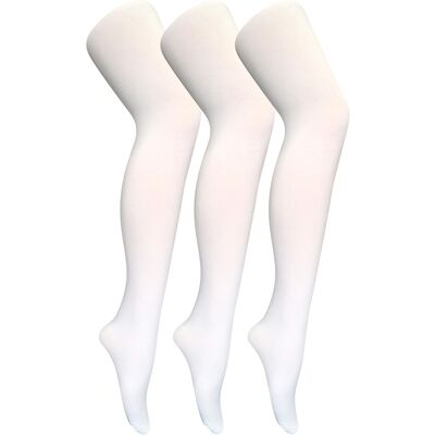 Sock Snob 3 paar dames gekleurde ondoorzichtige 80 denier panty's - Wit L Sock Snob 3 paar dames gekleurde ondoorzichtige 80 denier panty's - Wit L