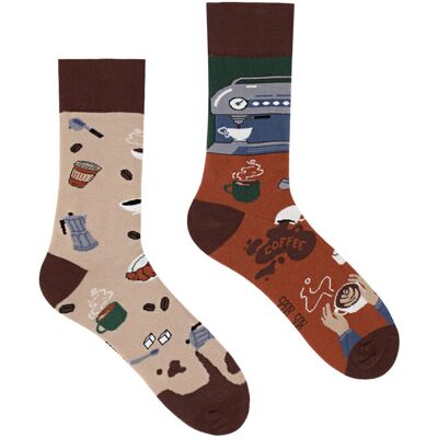 SPOX SOX - Koffie Novelty Crew Sokken - Heren & Dames Mismatched Sokken - Koffie 41 - 43 SPOX SOX - Koffie Novelty Crew Sokken - Heren & Dames Mismatched Sokken - Koffie 41 - 43