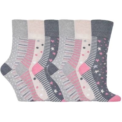 Gentle Grip 6 paar sokken zonder elastiek damessokken met zachte grip - GG92 37 - 42 Gentle Grip 6 paar sokken zonder elastiek damessokken met zachte grip - GG92 37 - 42