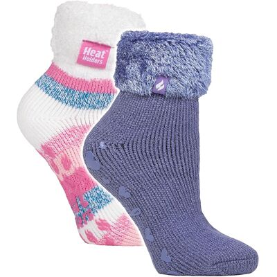 Heat Holders 2 Pack Dames Zachte Lounge Sokken met Grip 37 - 42 Heat Holders 2 Pack Dames Zachte Lounge Sokken met Grip 37 - 42