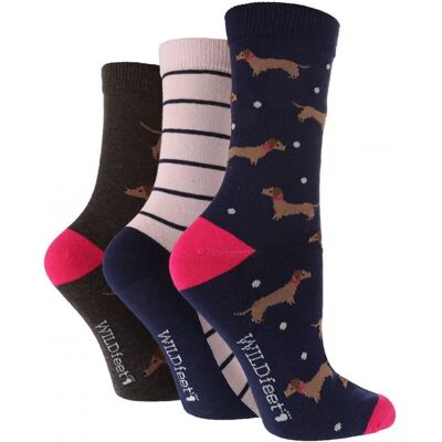 Wildfeet 3-Pack Dames Jacquard Novelty Katoenen Sokken 37 - 42 Wildfeet 3-Pack Dames Jacquard Novelty Katoenen Sokken 37 - 42