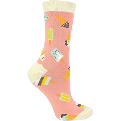 Miss Sparrow Dames IJsroom Sokken Grappige Crew Bamboe Geschenk Sokken 37-40 Miss Sparrow Dames IJsroom Sokken Grappige Crew Bamboe Geschenk Sokken 37-40