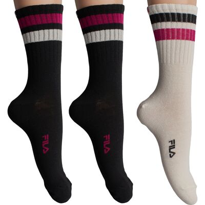 Fila Verpakking van 3 Lange Katoenen Sokken F3609 voor Mannen en Vrouwen 40 - 42 Fila Verpakking van 3 Lange Katoenen Sokken F3609 voor Mannen en Vrouwen 40 - 42